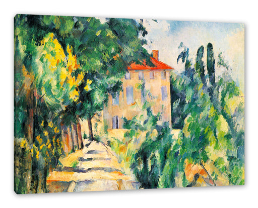 Paul Cézanne - Haus mit rotem Dach  Leinwanbild Rechteckig