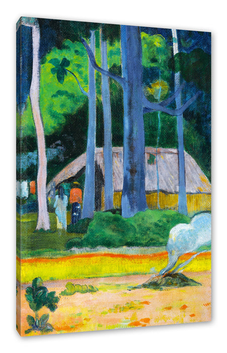 Pixxprint Paul Gauguin - CABANE SOUS LES ARBRES, Leinwandbild