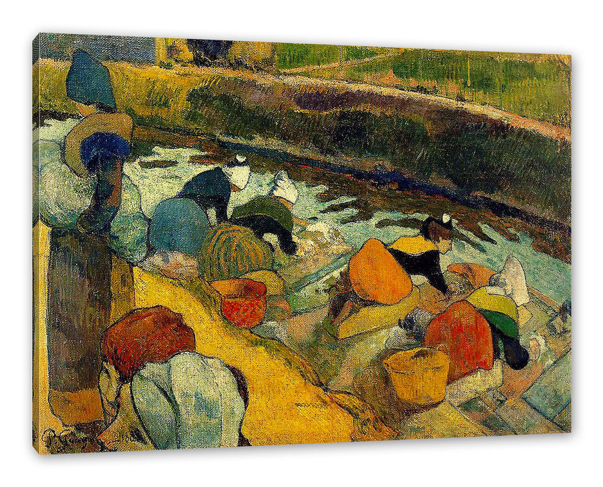 Pixxprint Paul Gauguin - Waschfrauen in Arles , Leinwandbild