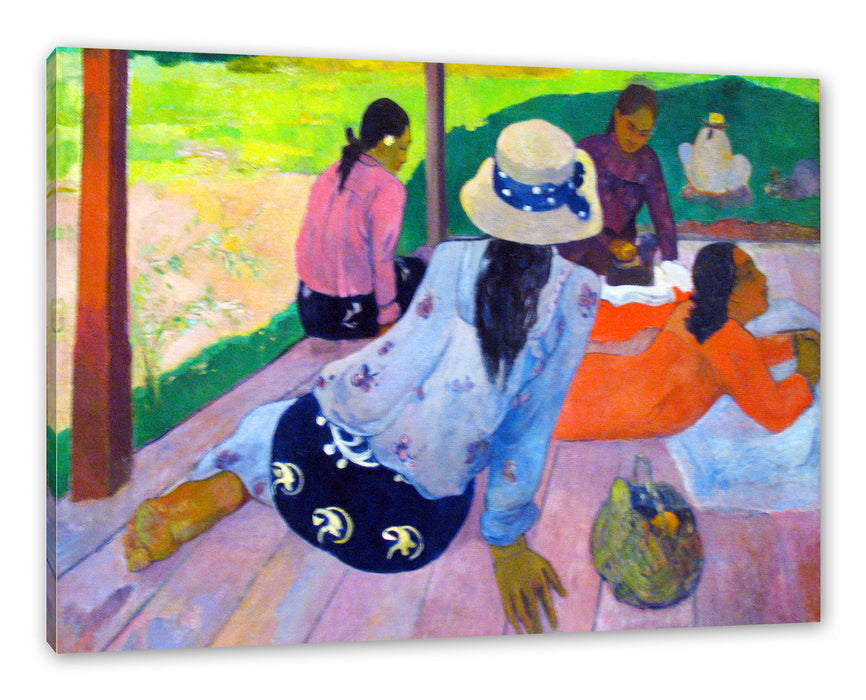 Pixxprint Paul Gauguin - Die Siesta , Leinwandbild