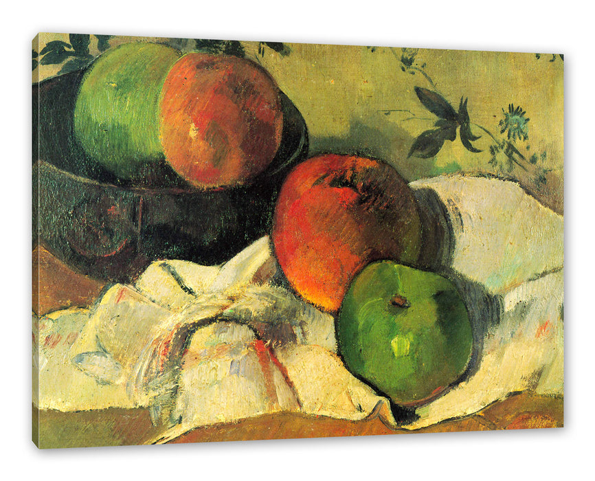 Pixxprint Paul Gauguin - Stillleben Äpfel und Schale , Leinwandbild