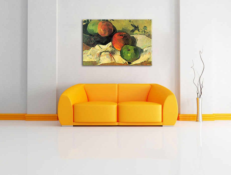 Paul Gauguin - Stillleben Äpfel und Schale  Leinwandbild im Wohnzimmer Rechteckig