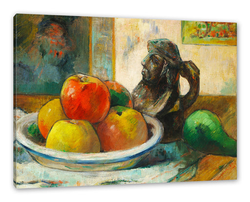 Paul Gauguin - Stillleben mit Äpfeln Birne und Keramik Leinwanbild Rechteckig