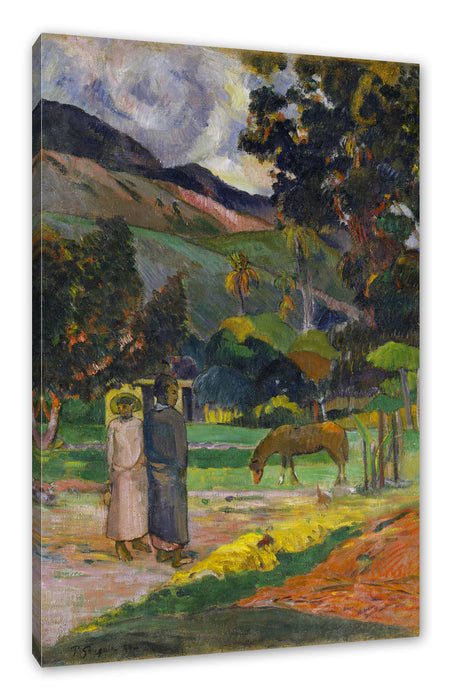 Paul Gauguin - Tahitische Landschaft  Leinwanbild Rechteckig