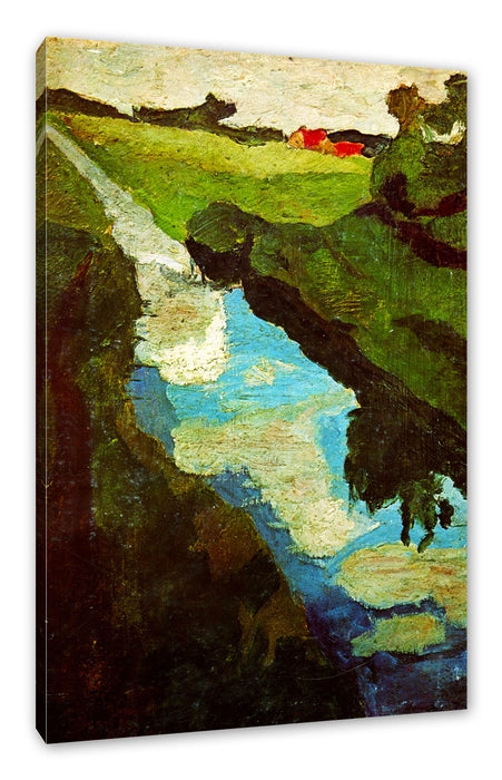 Pixxprint Paula Modersohn - Becker Moorgraben Moorkanal, Leinwandbild