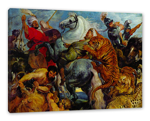 Peter Paul Rubens - Tiger- und Löwenjagd  Leinwanbild Rechteckig