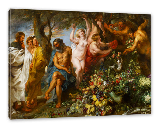 Peter Paul Rubens - Pythagoras verteidigt die vegetaris Leinwanbild Rechteckig