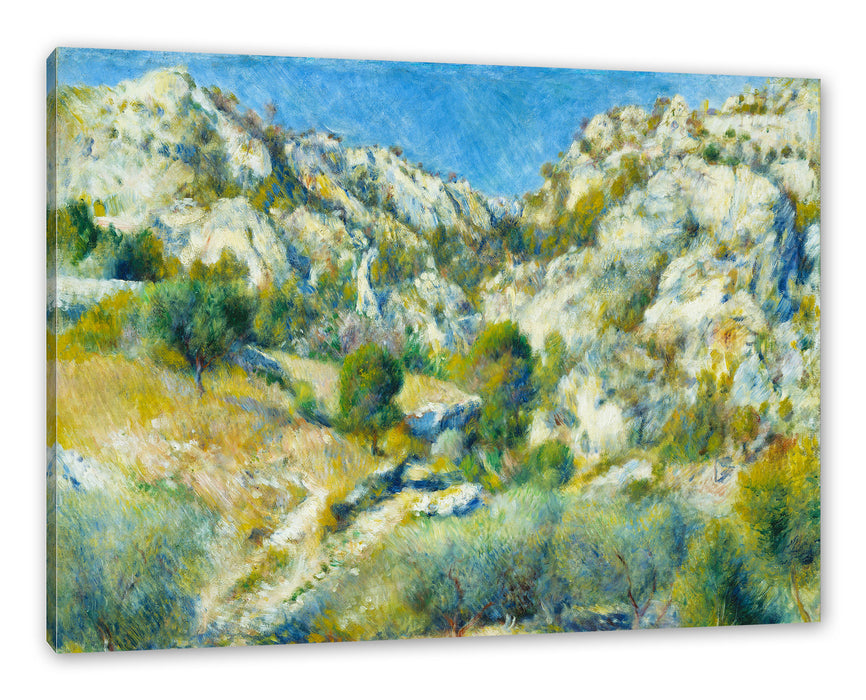 Pixxprint Pierre-Auguste Renoir - Felsige Klippen bei Estaque , Leinwandbild