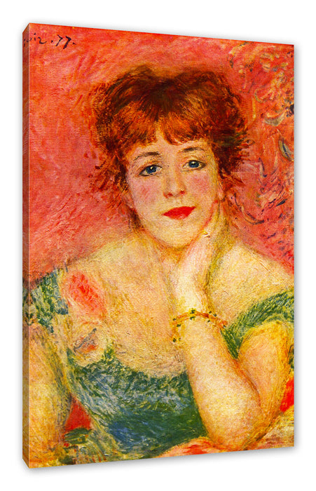 Pixxprint Pierre-Auguste Renoir - Portrait der Schauspielerin Jea, Leinwandbild