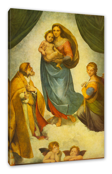 Pixxprint Raffael - Sixtinische Madonna , Leinwandbild