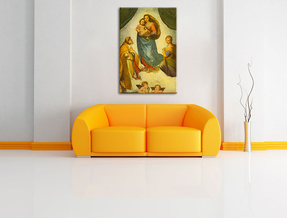 Raffael - Sixtinische Madonna  Leinwandbild im Wohnzimmer Rechteckig