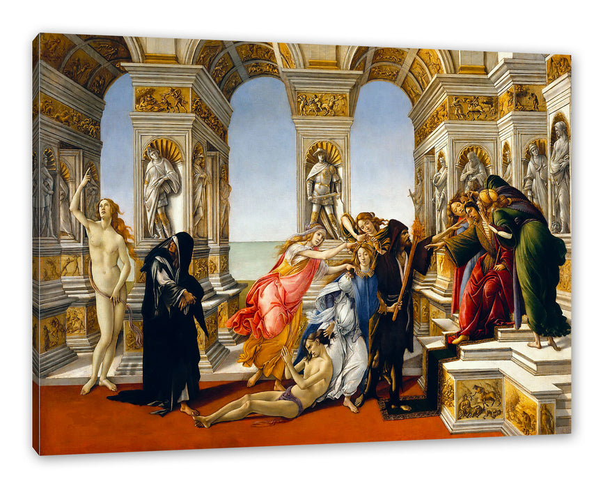 Pixxprint Sandro Botticelli - Die Verleumdung des Apelles , Leinwandbild