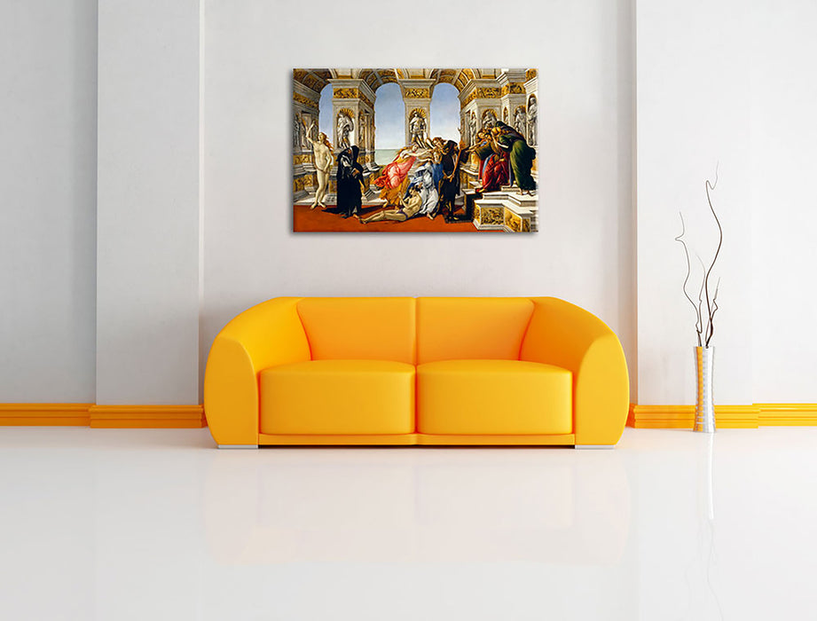 Sandro Botticelli - Die Verleumdung des Apelles  Leinwandbild im Wohnzimmer Rechteckig