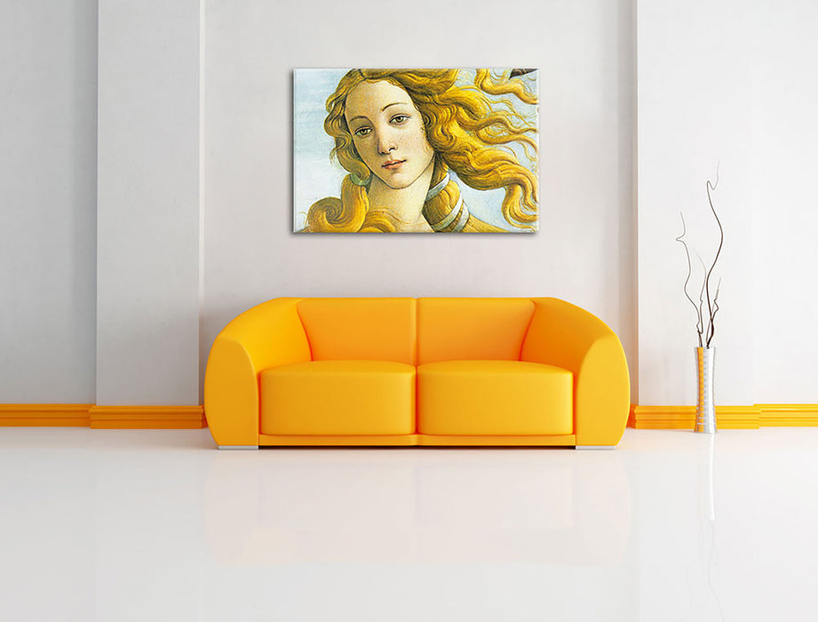 Sandro Botticelli - Die Geburt der Venus Ausschnitt Leinwandbild im Wohnzimmer Rechteckig