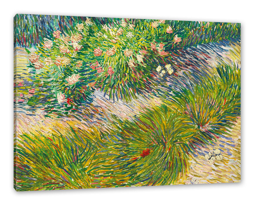 Pixxprint Vincent Van Gogh - Gras und Schmetterlinge , Leinwandbild