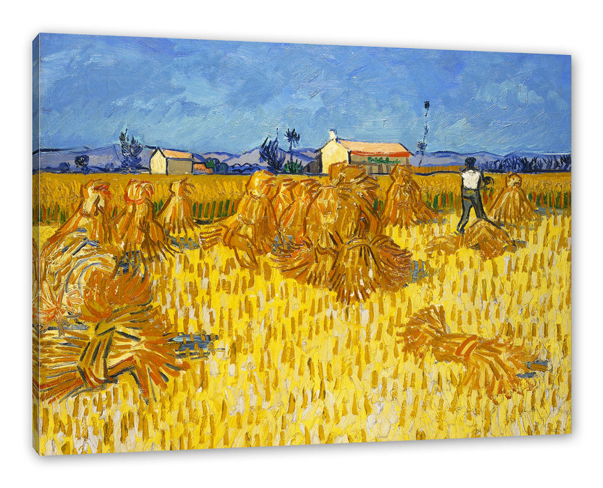 Pixxprint Vincent Van Gogh - Getreide-Ernte in der Provence , Leinwandbild