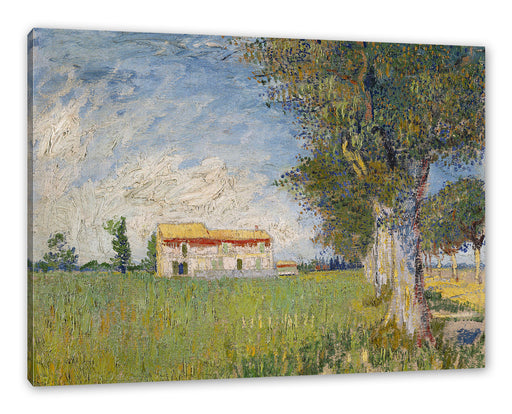 Vincent Van Gogh - Bauernhaus im Weizenfeld  Leinwanbild Rechteckig