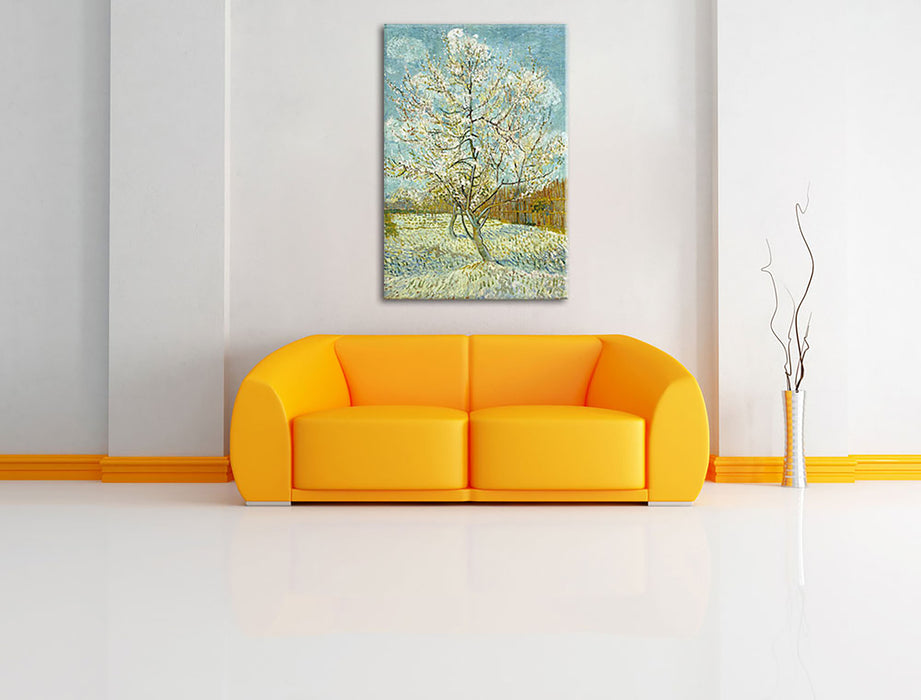 Vincent Van Gogh - Der pinke Pfirsischbaum  Leinwandbild im Wohnzimmer Rechteckig