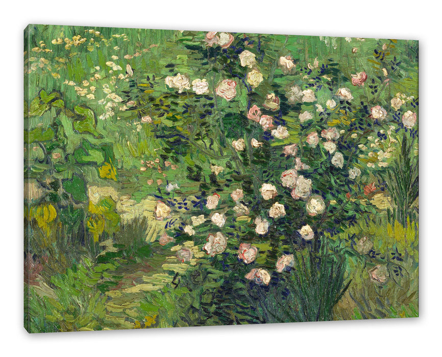 Pixxprint Vincent Van Gogh - Rosen , Leinwandbild