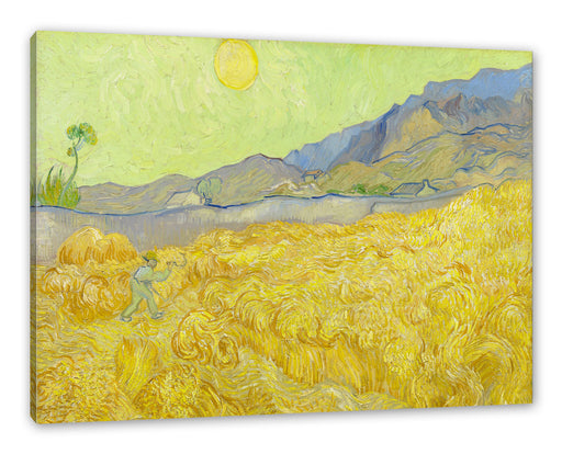 Vincent Van Gogh - Weizenfeld mit Mäher  Leinwanbild Rechteckig