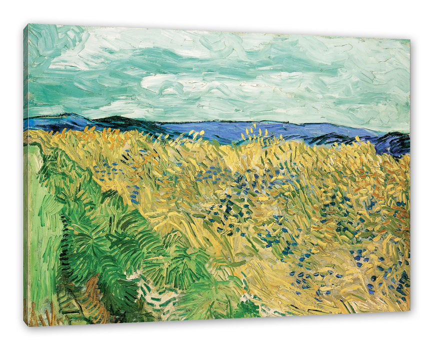 Pixxprint Vincent Van Gogh - Weizenfeld mit Kornblumen , Leinwandbild