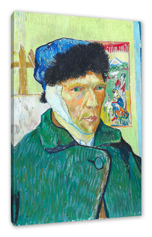 Vincent Van Gogh - Selbstportrait mit bandagiertem Ohr Leinwanbild Rechteckig