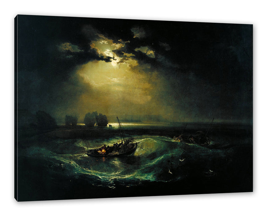 Pixxprint William Turner - Fischer auf See, Leinwandbild