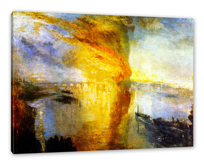 Pixxprint William Turner - The fire at the Parliament building, Leinwandbild