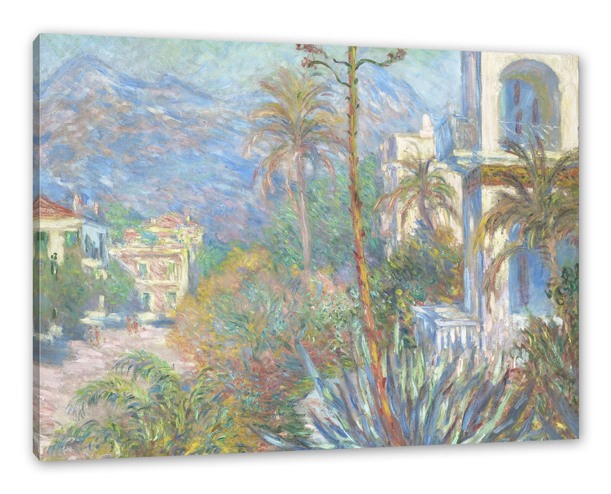 Pixxprint Claude Monet - Villen in Bordighera Impressionismu, Leinwandbild