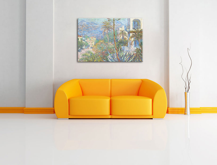 Claude Monet - Villen in Bordighera Impressionismu Leinwandbild im Wohnzimmer Rechteckig