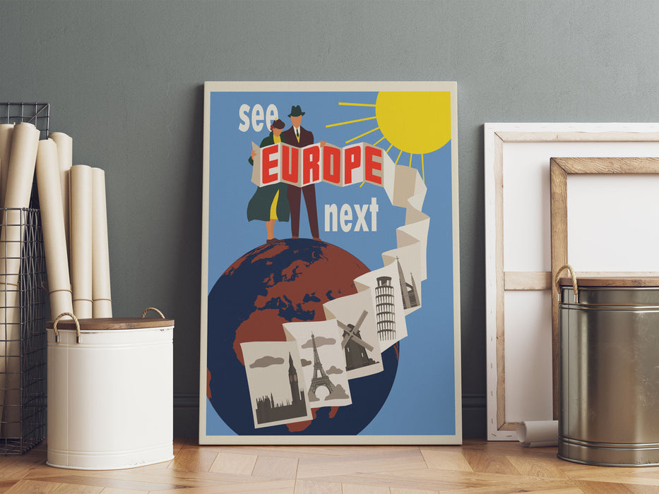 Vintage Poster  - Europa, Leinwandbild