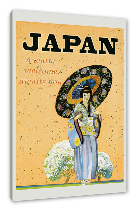 Pixxprint Vintage Poster - Japan Geisha, Leinwandbild