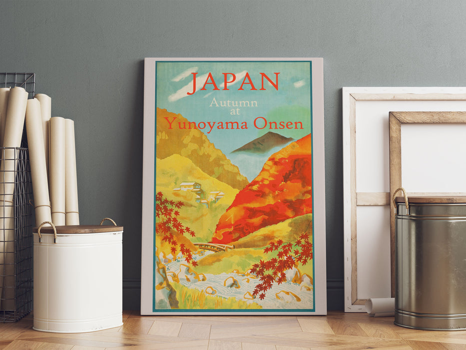 Vintage Poster  - Japan Onsen, Leinwandbild