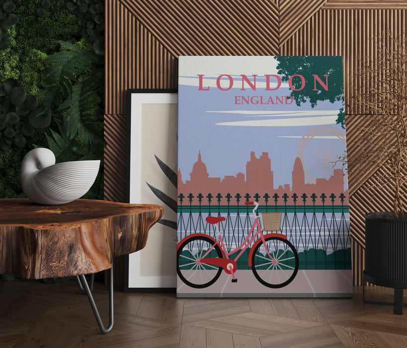 Vintage Poster  - London Bike, Leinwandbild