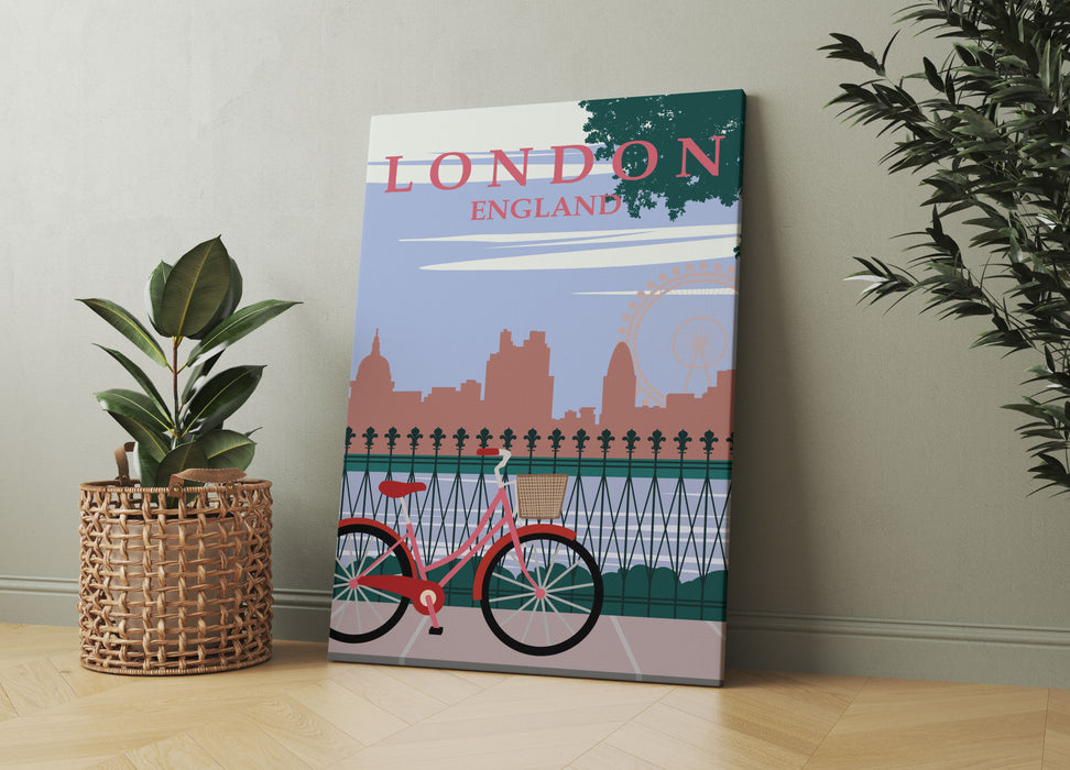 Vintage Poster  - London Bike, Leinwandbild