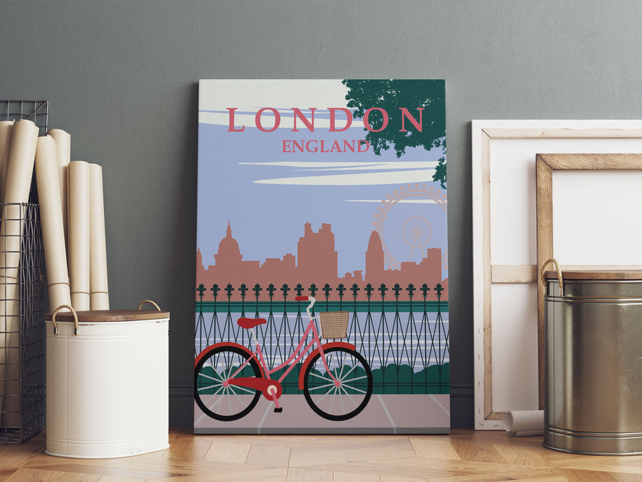 Vintage Poster  - London Bike, Leinwandbild