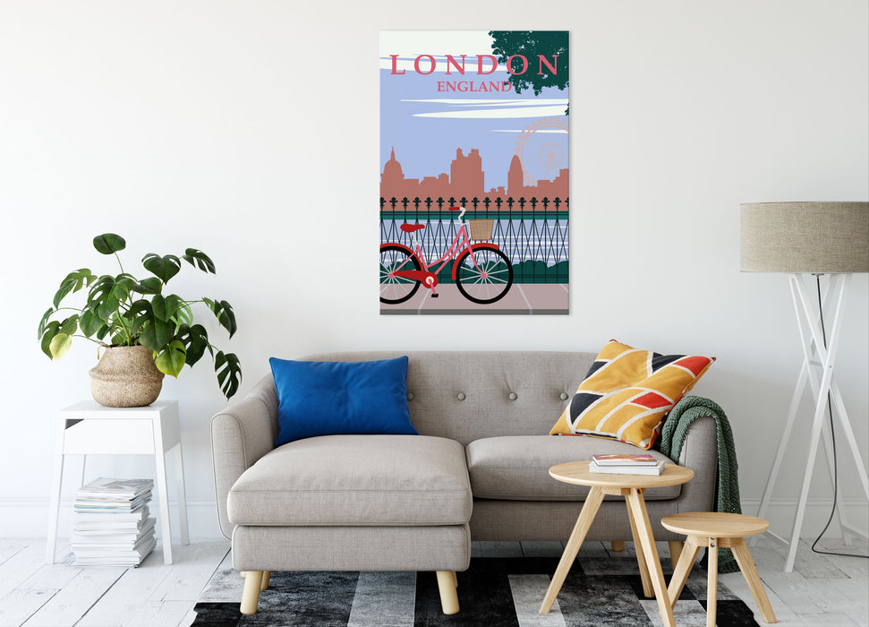 Vintage Poster  - London Bike, Leinwandbild