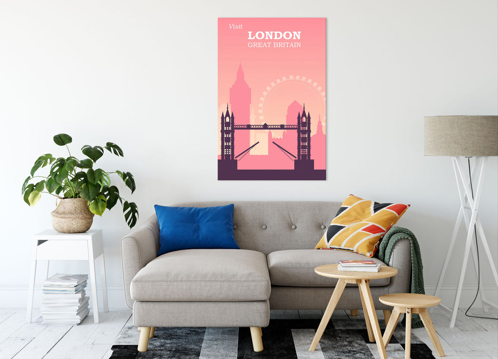 Vintage Poster  - London Tower Bridge, Leinwandbild