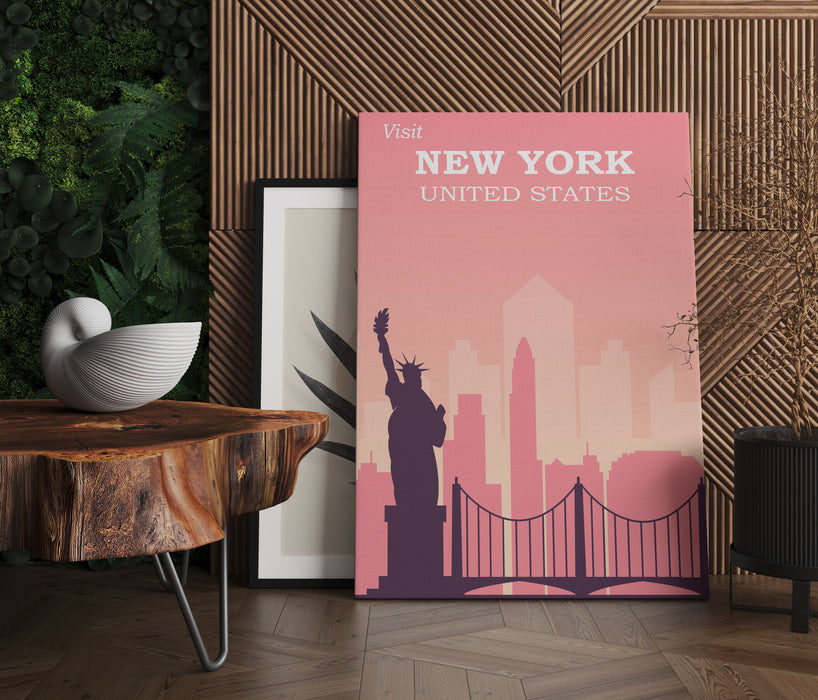 Vintage Poster  - New York Skyline, Leinwandbild