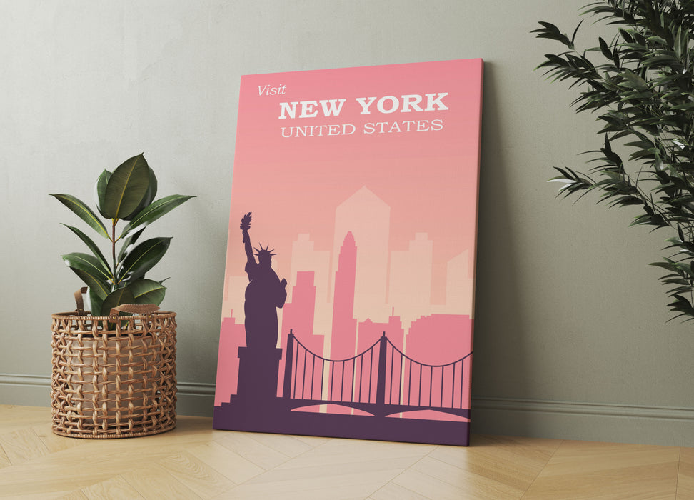 Vintage Poster  - New York Skyline, Leinwandbild
