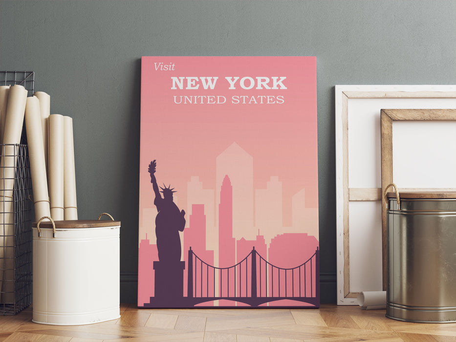 Vintage Poster  - New York Skyline, Leinwandbild