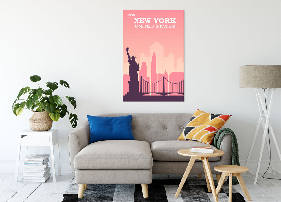Vintage Poster  - New York Skyline, Leinwandbild