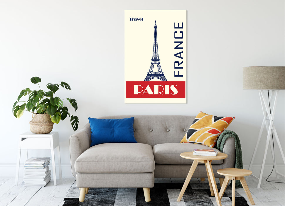 Vintage Poster  - Paris Eifelturm I, Leinwandbild