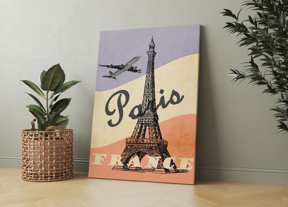 Vintage Poster  - Paris Eifelturm III, Leinwandbild