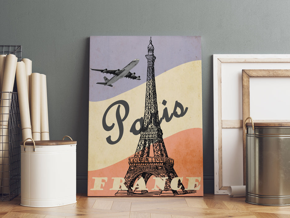 Vintage Poster  - Paris Eifelturm III, Leinwandbild