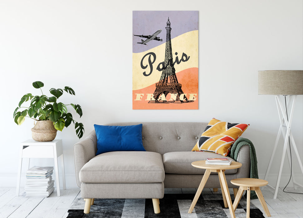 Vintage Poster  - Paris Eifelturm III, Leinwandbild