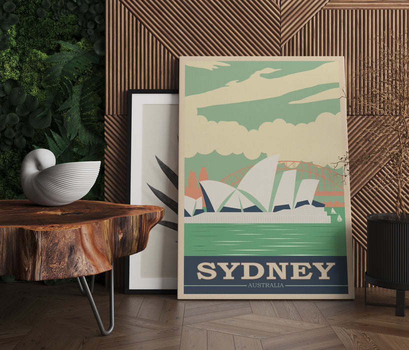 Vintage Poster  - Sydney Skyline I, Leinwandbild