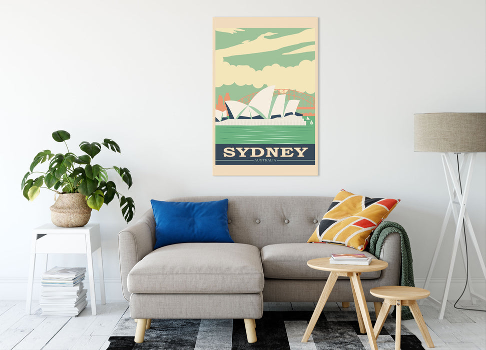 Vintage Poster  - Sydney Skyline I, Leinwandbild