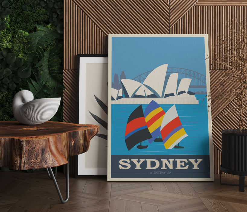 Vintage Poster  - Sydney Segeln I, Leinwandbild