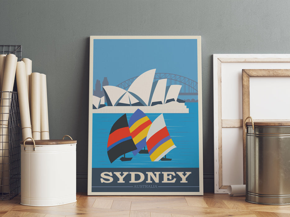 Vintage Poster  - Sydney Segeln I, Leinwandbild